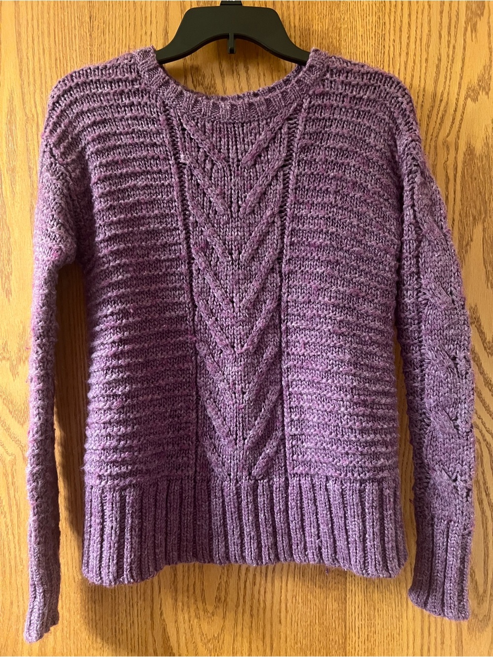 Cozy Purple Cable-Knit Women's Sweater XS